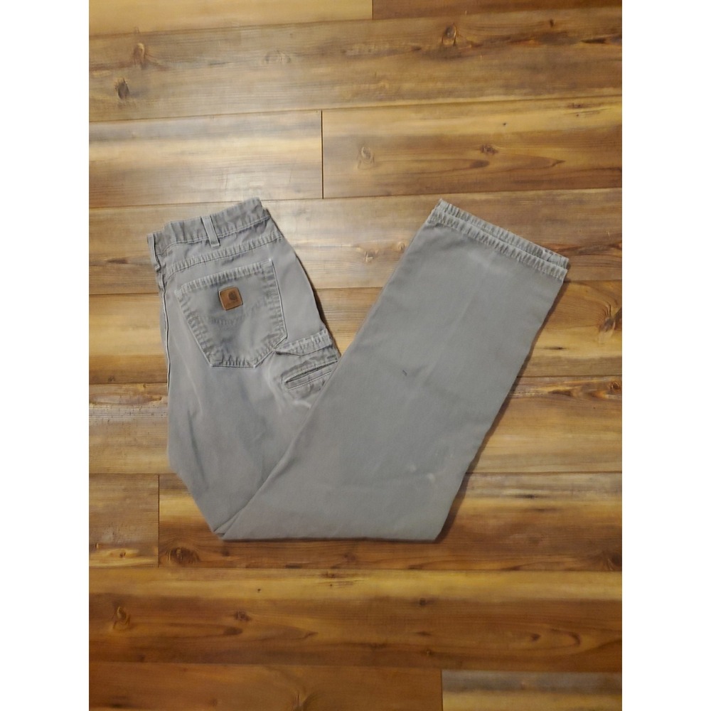 Carhartt Mens 34x36 Loose Fit Canvas Carpenter Pants 34 X 36 Workwear Faded